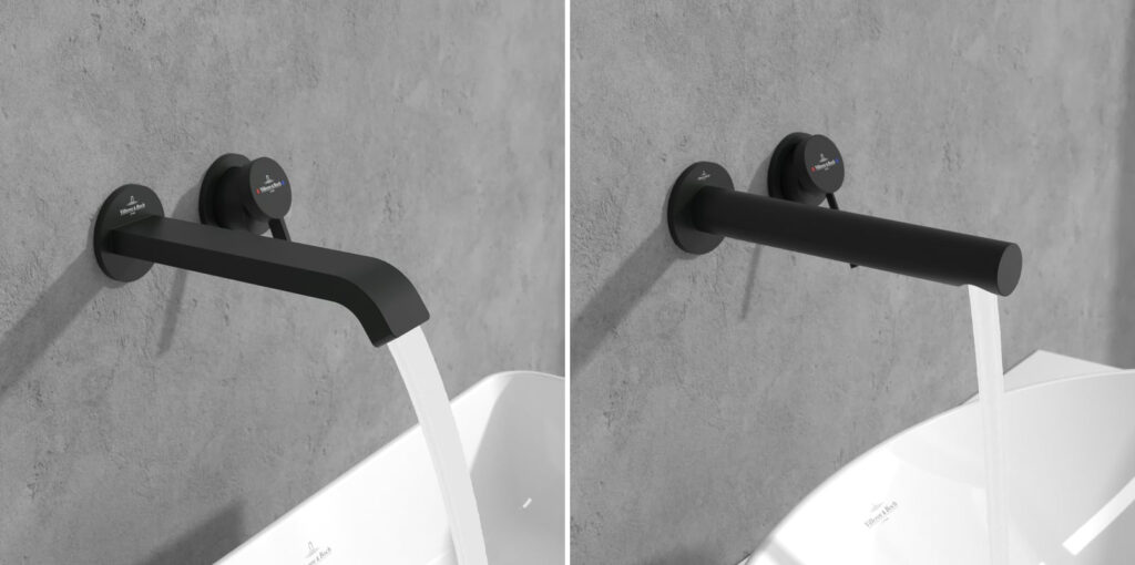 bateria ścienna do umywalki kąt padania wody 