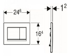 przycisk Geberit Sigma wymiary techniczne cienki przycisk wc szerokość wysokość grubość